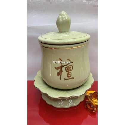 牙色檀字水杯